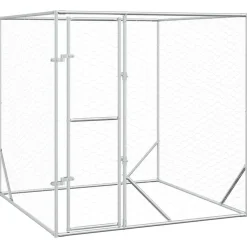 vidaXL Hondenkennel voor buiten 2x2x2 m gegalvaniseerd staal zilver