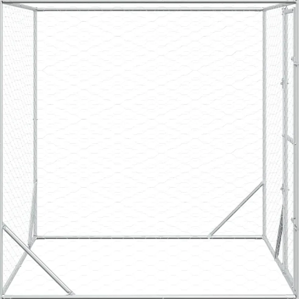 vidaXL Hondenkennel voor buiten 2x2x2 m gegalvaniseerd staal zilver