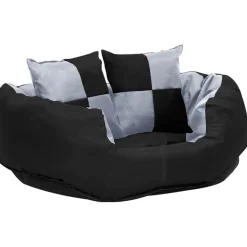 vidaXL Hondenkussen omkeerbaar en wasbaar 65x50x20 cm grijs en zwart