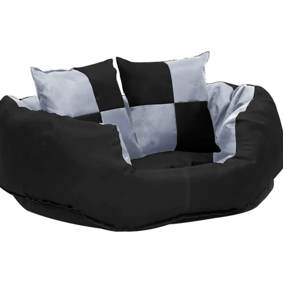 vidaXL Hondenkussen omkeerbaar en wasbaar 65x50x20 cm grijs en zwart