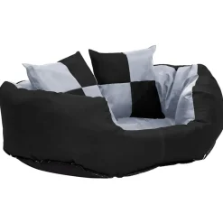 vidaXL Hondenkussen omkeerbaar en wasbaar 65x50x20 cm grijs en zwart
