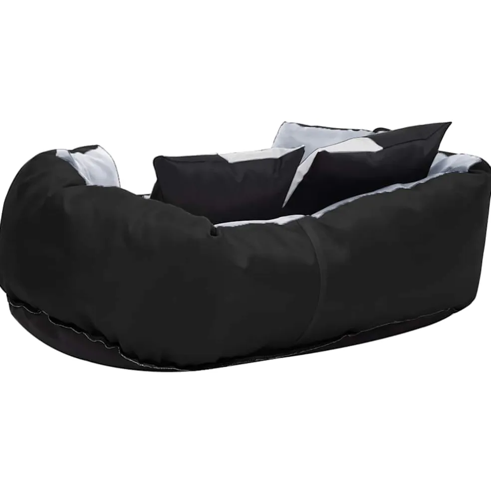vidaXL Hondenkussen omkeerbaar en wasbaar 65x50x20 cm grijs en zwart