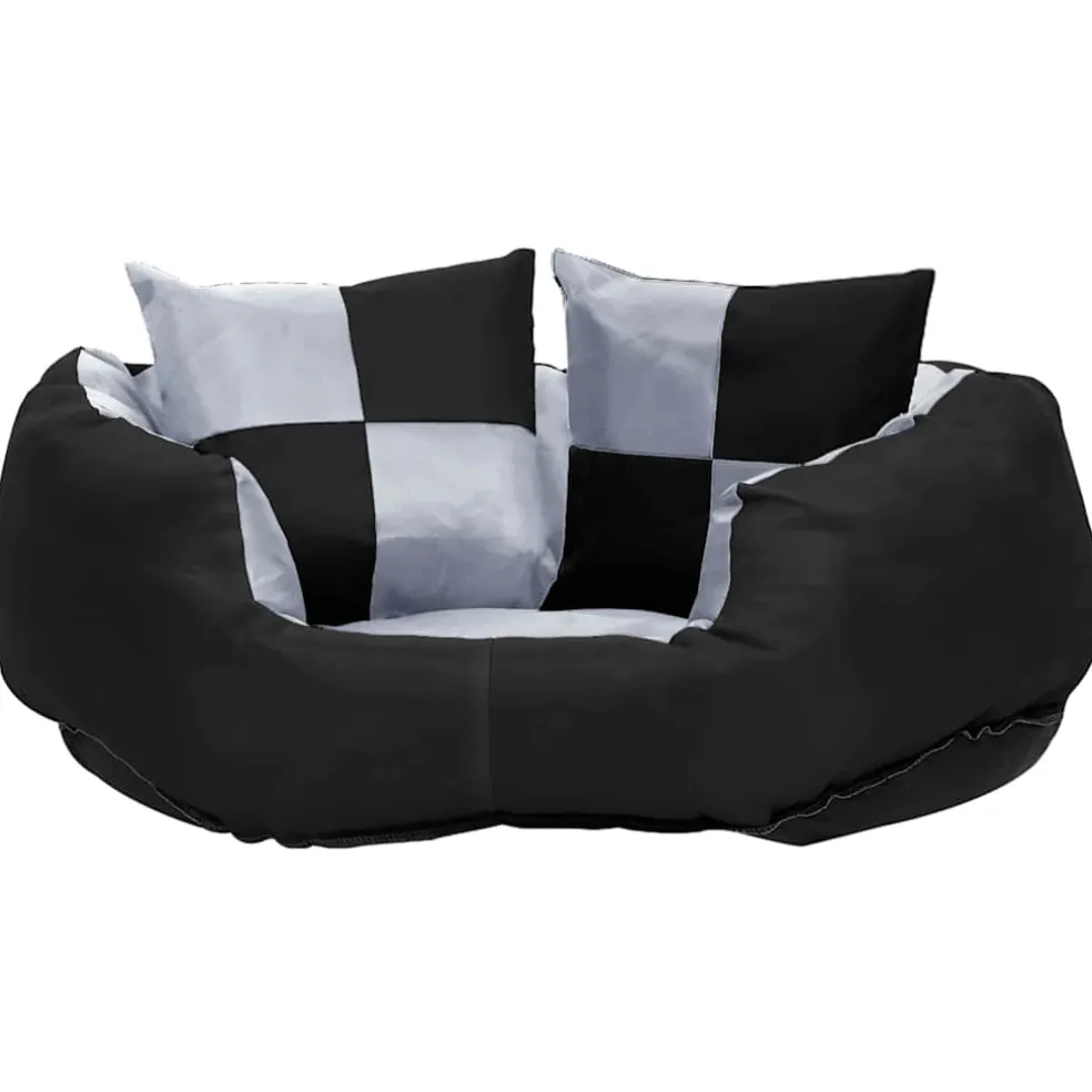 vidaXL Hondenkussen omkeerbaar en wasbaar 65x50x20 cm grijs en zwart