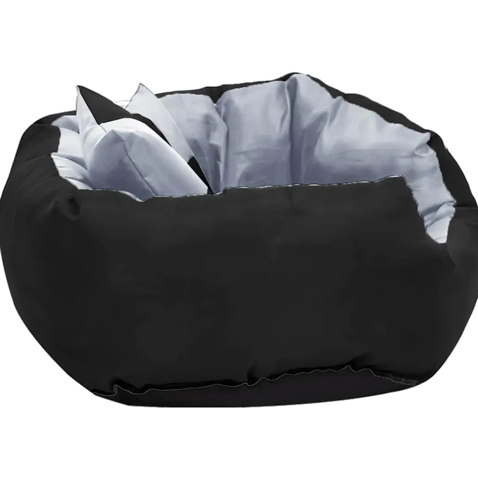 vidaXL Hondenkussen omkeerbaar en wasbaar 65x50x20 cm grijs en zwart
