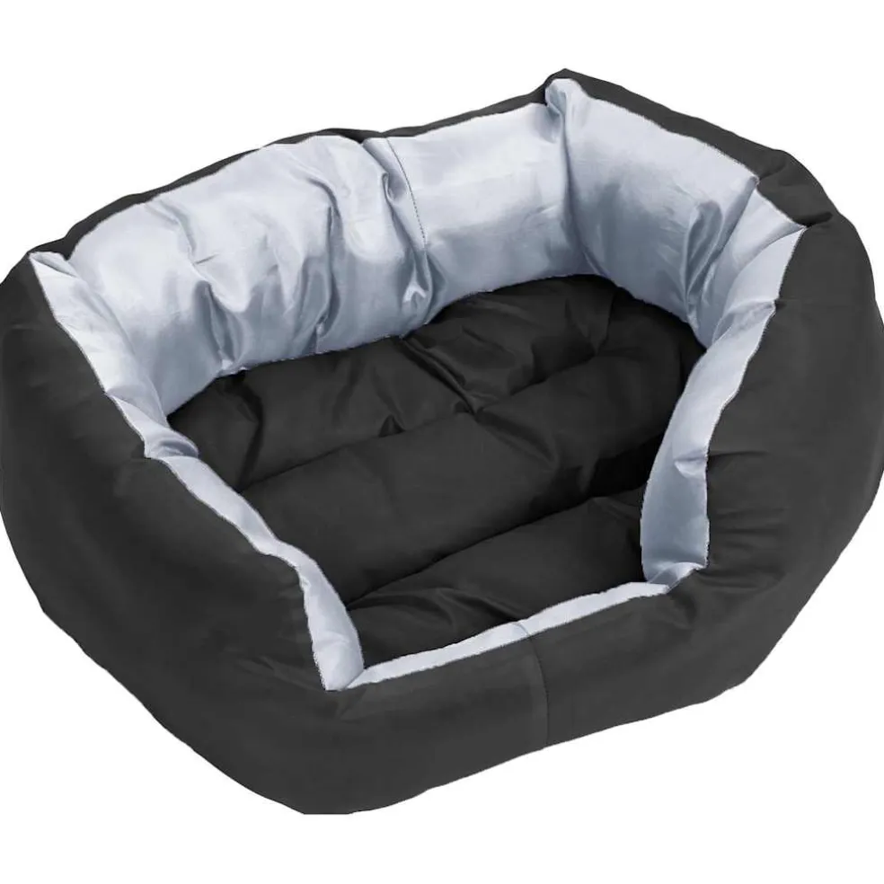 vidaXL Hondenkussen omkeerbaar en wasbaar 65x50x20 cm grijs en zwart