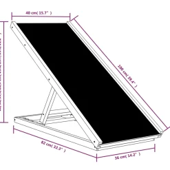 vidaXL Hondenloopplank 100x40 cm massief vurenhout grijs
