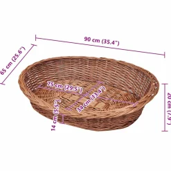 vidaXL Hondenmand/huisdierenbed 90 cm natuurlijk wilgen