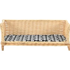 vidaXL Hondenmand met kussen 90x54x35 cm natuurlijk wilgen