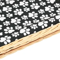 vidaXL Hondenmand met kussen 90x54x35 cm natuurlijk wilgen