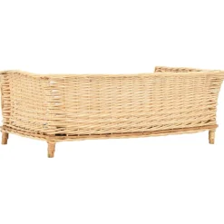 vidaXL Hondenmand met kussen 90x54x35 cm natuurlijk wilgen