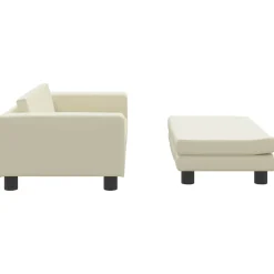 vidaXL Hondenmand met verlengstuk 100x50x30 cm kunstleer crèmekleurig