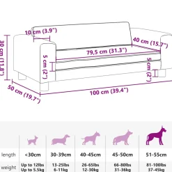vidaXL Hondenmand met verlengstuk 100x50x30 cm kunstleer bruin