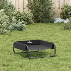 vidaXL Hondenmand verhoogd oxford stof en staal antracietkleurig