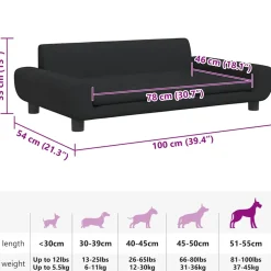 vidaXL Hondenmand 100x54x33 cm fluweel zwart