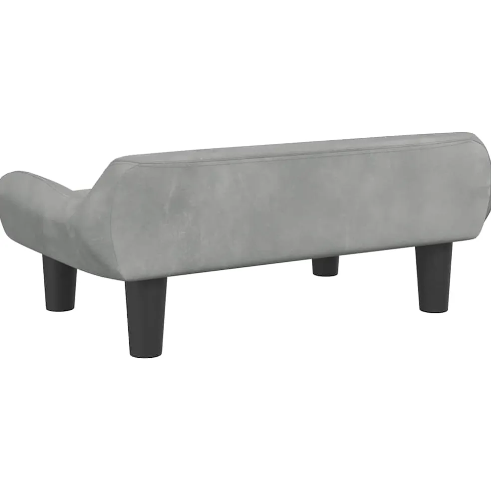 vidaXL Hondenmand 70x40x24 cm fluweel lichtgrijs