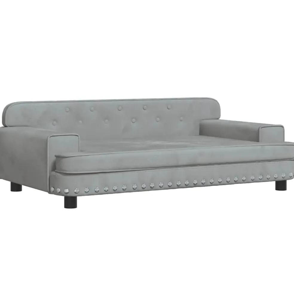 vidaXL Hondenmand 90x53x30 cm fluweel crèmekleurig