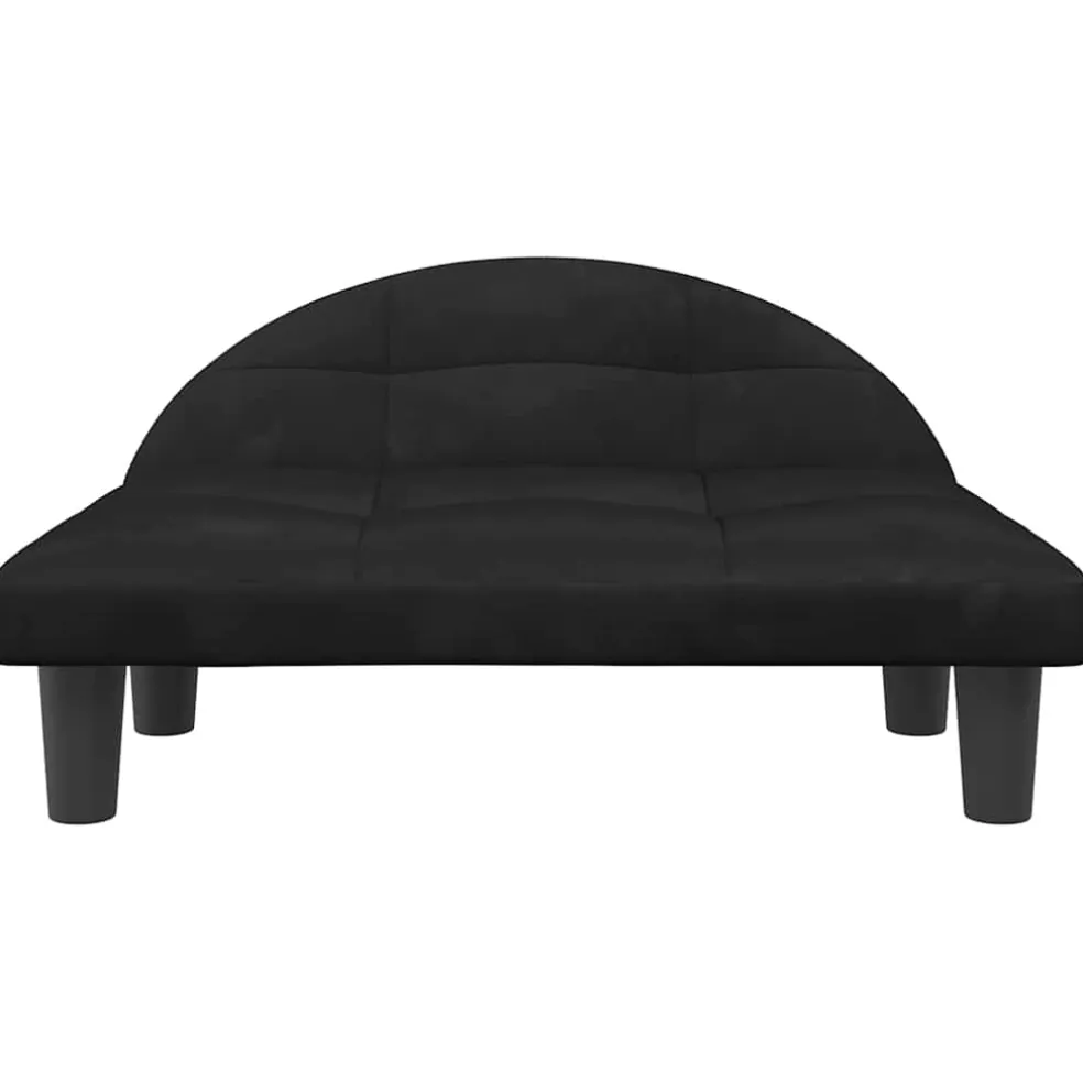 vidaXL Hondenmand 70x52x30 cm fluweel zwart