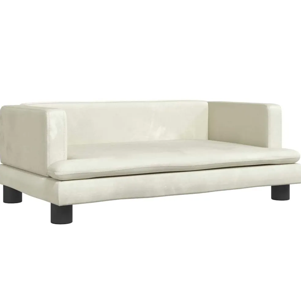 vidaXL Hondenmand 80x45x30 cm fluweel crèmekleurig