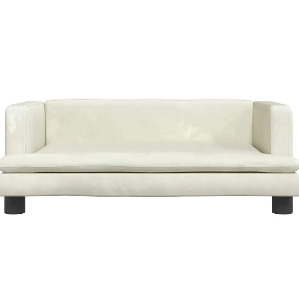 vidaXL Hondenmand 80x45x30 cm fluweel crèmekleurig
