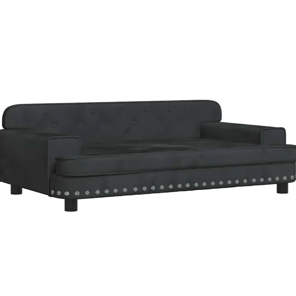 vidaXL Hondenmand 90x53x30 cm fluweel zwart