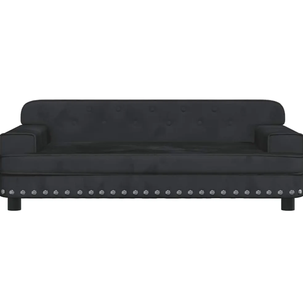 vidaXL Hondenmand 90x53x30 cm fluweel zwart