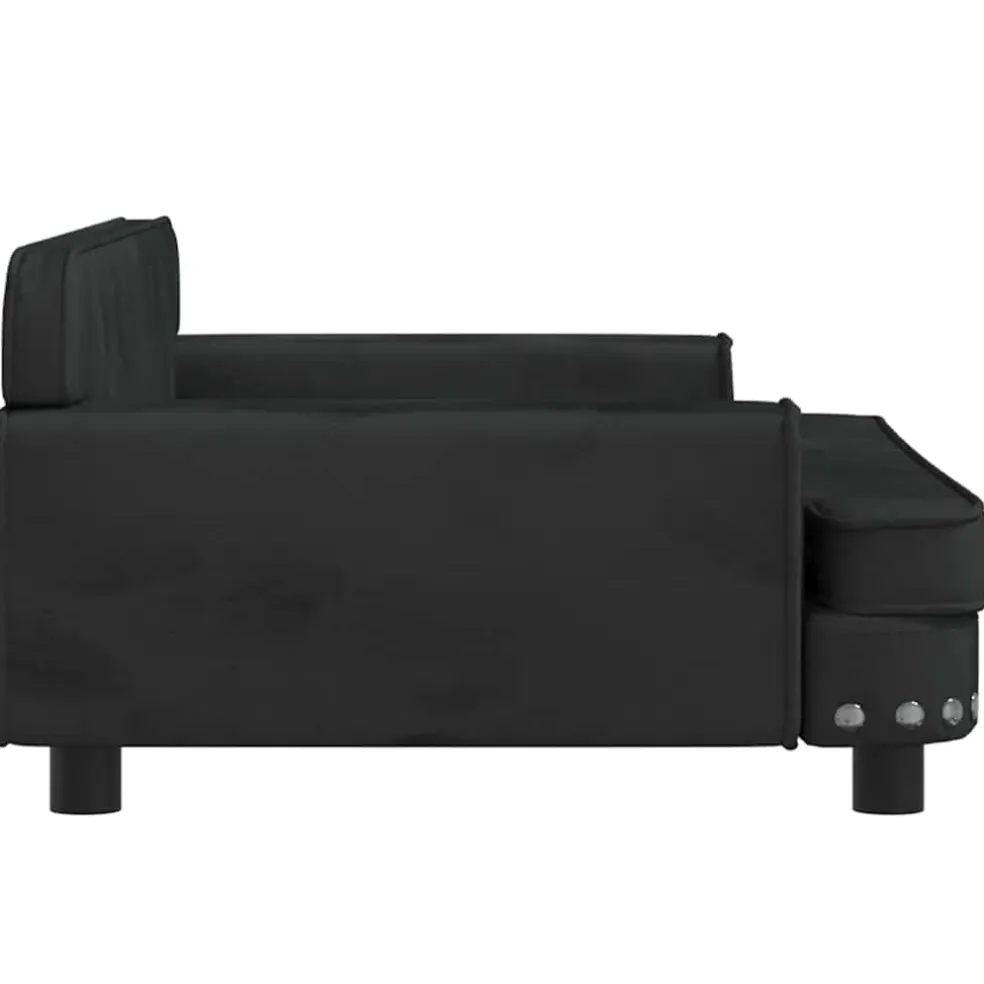 vidaXL Hondenmand 90x53x30 cm fluweel zwart