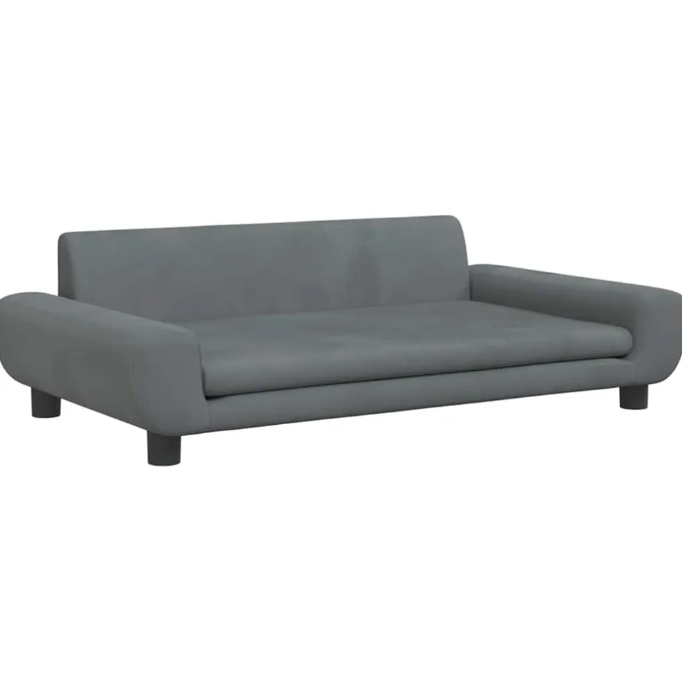 vidaXL Hondenmand 100x54x33 cm fluweel donkergrijs