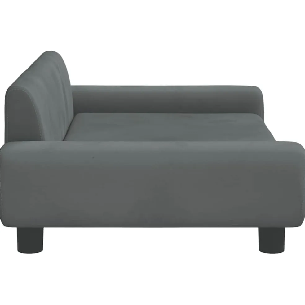vidaXL Hondenmand 100x54x33 cm fluweel donkergrijs