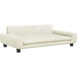 vidaXL Hondenmand 100x54x33 cm fluweel crèmekleurig