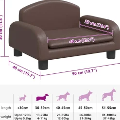 vidaXL Hondenmand 50x40x30 cm kunstleer bruin