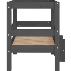 vidaXL Hondenmand 55,5x53,5x60 cm massief grenenhout grijs