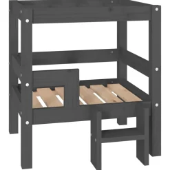 vidaXL Hondenmand 55,5x53,5x60 cm massief grenenhout grijs