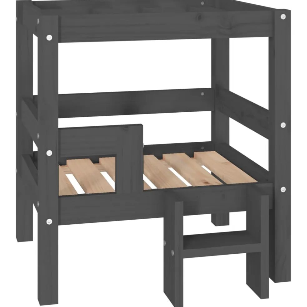 vidaXL Hondenmand 55,5x53,5x60 cm massief grenenhout grijs