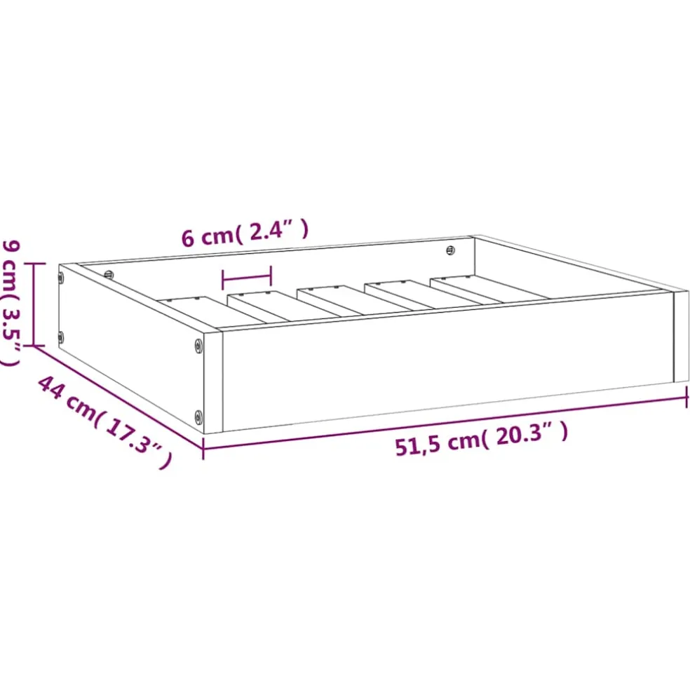vidaXL Hondenmand 51,5x44x9 cm massief grenenhout wit