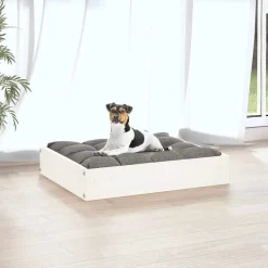vidaXL Hondenmand 51,5x44x9 cm massief grenenhout wit