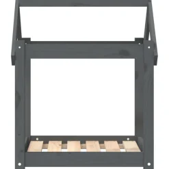 vidaXL Hondenmand 61x50x70 cm massief grenenhout grijs