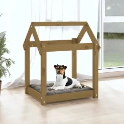 vidaXL Hondenmand 61x50x70 cm massief grenenhout honingbruin