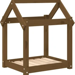 vidaXL Hondenmand 61x50x70 cm massief grenenhout honingbruin