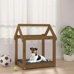 vidaXL Hondenmand 61x50x70 cm massief grenenhout honingbruin