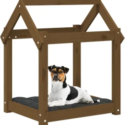 vidaXL Hondenmand 61x50x70 cm massief grenenhout honingbruin