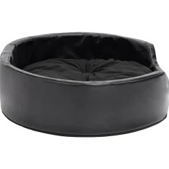 vidaXL Hondenmand 69x59x19 cm pluche en kunstleer zwart