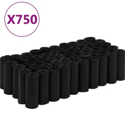 vidaXL Hondenpoepzakjes 750 st 30x20 cm polyetheen zwart