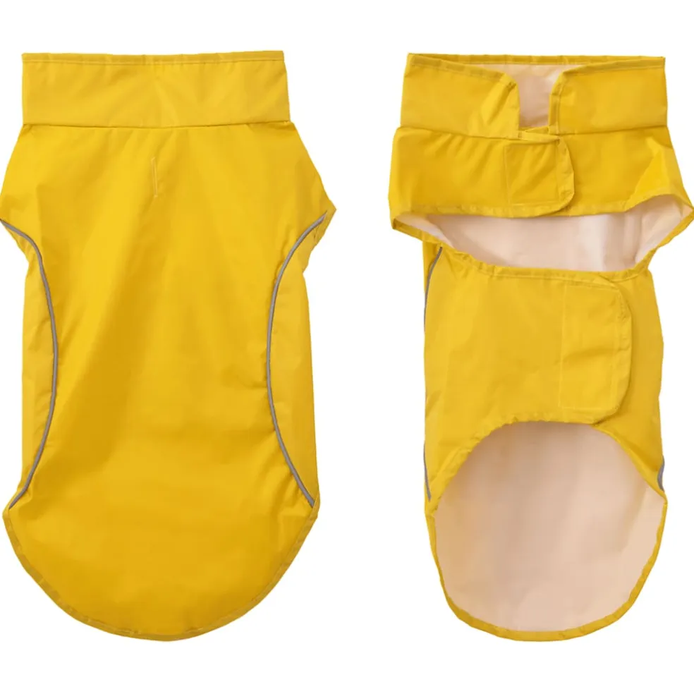vidaXL Hondenregenjas met reflecterende strips polyester geel XXS