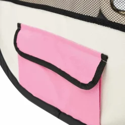 vidaXL Hondenren inklapbaar met draagtas 90x90x58 cm roze