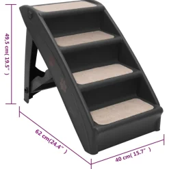 vidaXL Hondentrap inklapbaar 62x40x49,5 cm zwart