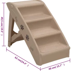 vidaXL Hondentrap inklapbaar 62x40x49,5 cm bruin