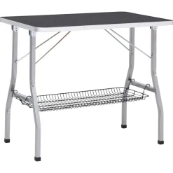 vidaXL Hondentrimtafel verstelbaar met 2 lussen en opbergschap