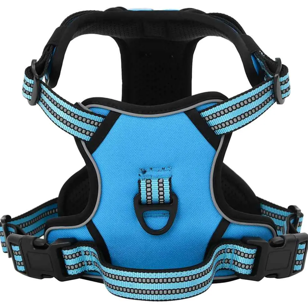 vidaXL Hondentuigje met riem en halsband verstelbaar L blauw
