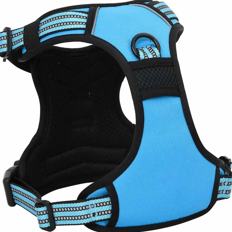 vidaXL Hondentuigje met riem en halsband verstelbaar L blauw