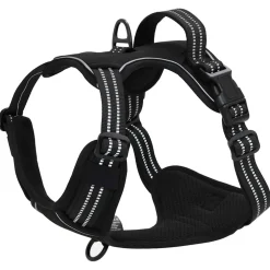 vidaXL Hondentuigje met riem en halsband verstelbaar M zwart